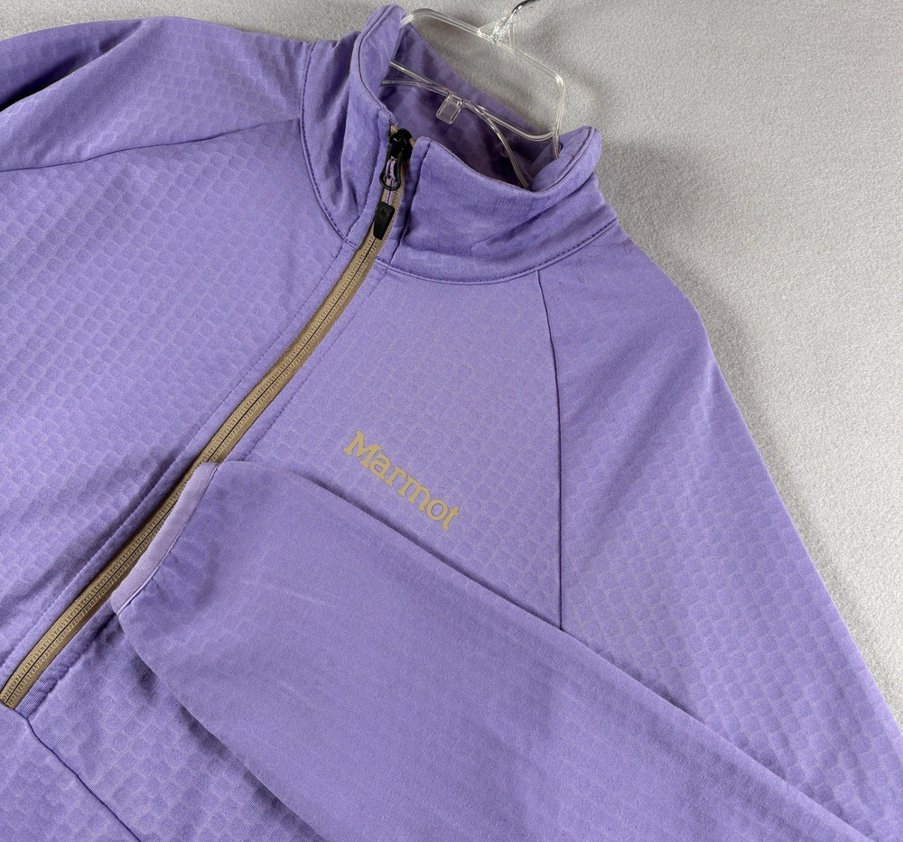 Marmot Women's XL Purple Quarter Zip Fleece Pullover Textured Grid